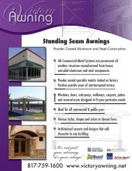 Standing Seam Awnings - Victory Awning