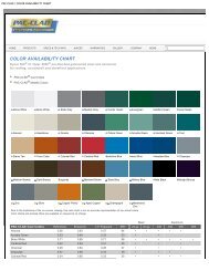 PAC-CLAD | COLOR AVAILABILITY CHART