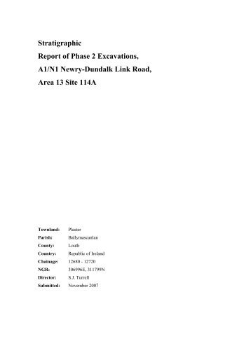 Stratigraphic Report of Phase 2 Excavations, A1/N1 ... - ASI Louth