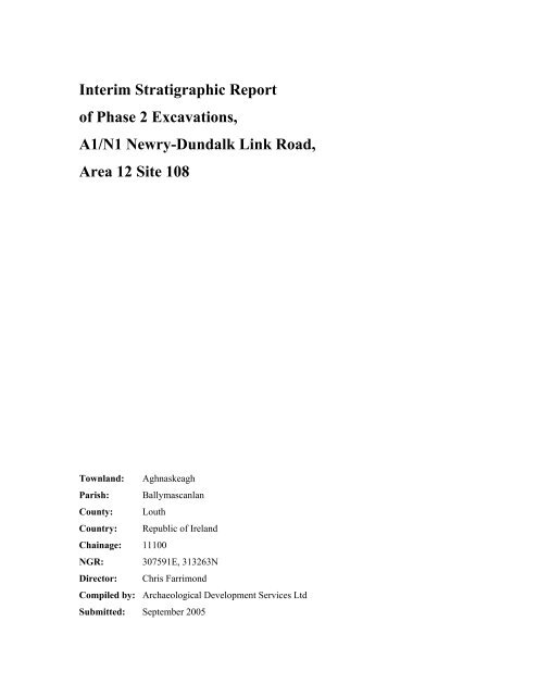 Aghnaskeagh 1 Interim Report - ASI Louth