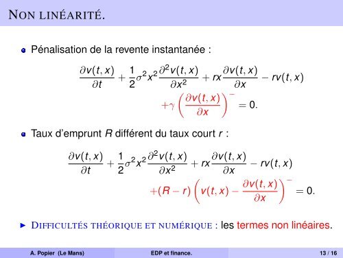 Introduction : EDP et finance. - UniversitÃ© du Maine