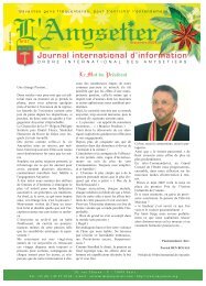 Journal international d'information - Ordre International des Anysetiers