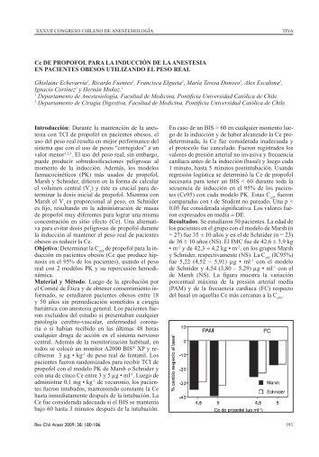 Ce de Propofol para la Inducción de la Anestesia en Pacientes ...