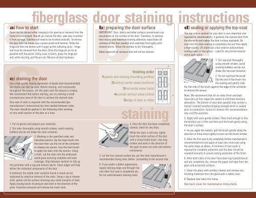 Fiberglass Staining Instructions - Masonite