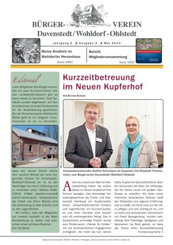 Kurzzeitbetreuung im Neuen Kupferhof - BÃ¼rgerverein Duvenstedt ...