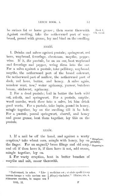 Leechdoms, wortcunning, and starcraft of early England. Being a ...