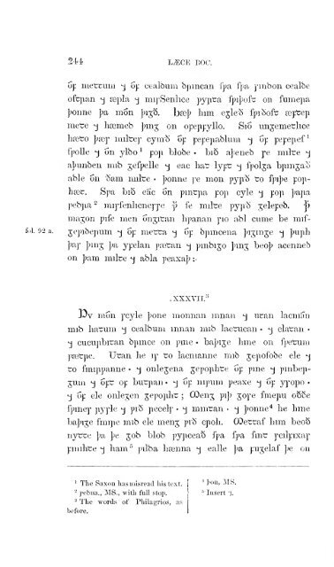 Leechdoms, wortcunning, and starcraft of early England. Being a ...