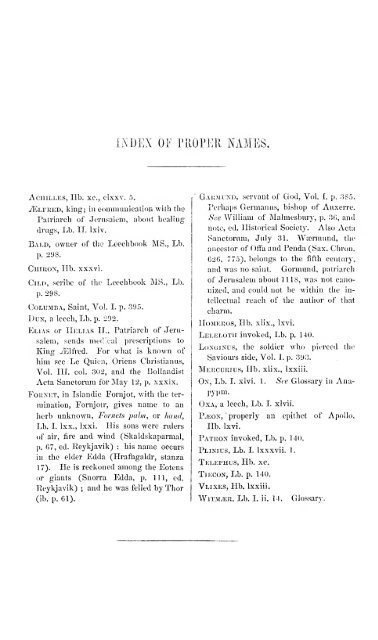 Leechdoms, wortcunning, and starcraft of early England. Being a ...