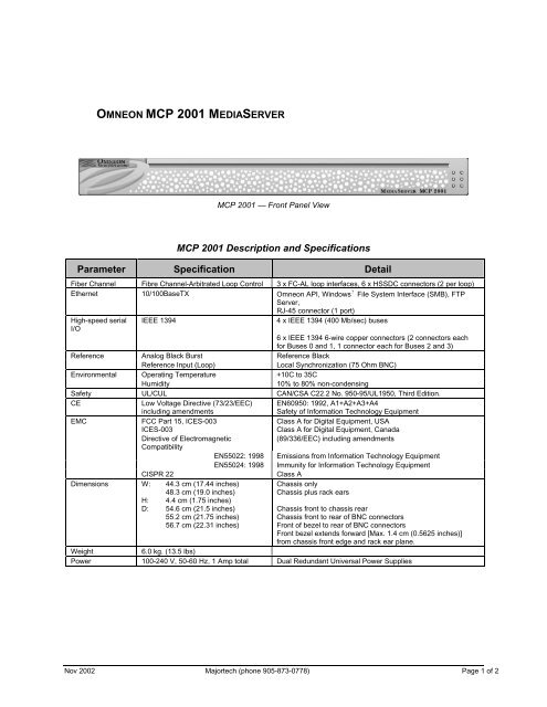MCP-2001 MediaDirector - Majortech