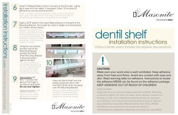 Dentil Shelf Installation Instructions - Masonite