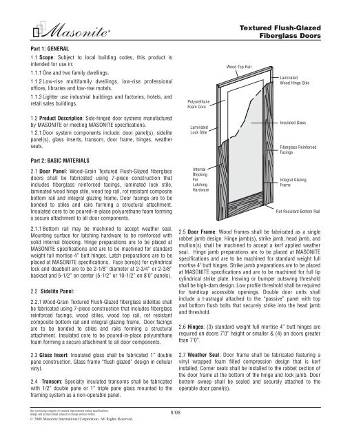 Textured Flush Glazed Fiberglass Doors Masonite