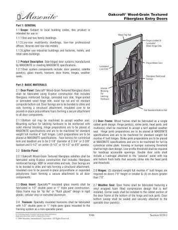 OakcraftÂ® Wood-Grain Textured Fiberglass Entry Doors - Masonite