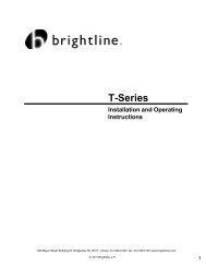 T-Series Instruction Manual 120V - Brightline