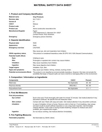 Vinyl MSDS