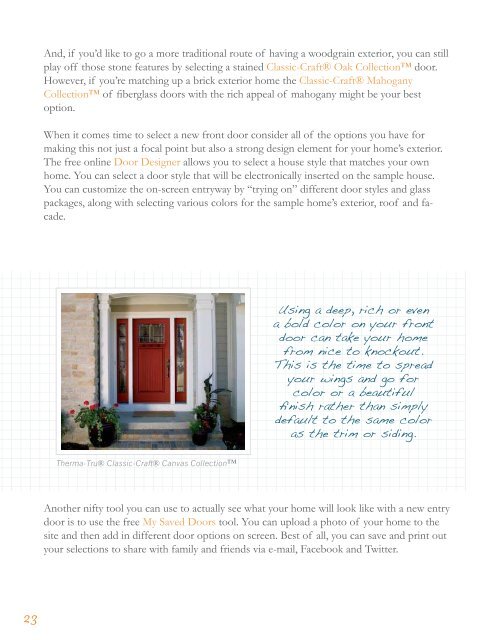 HOME EXTERIOR COLORs - Therma-Tru Doors