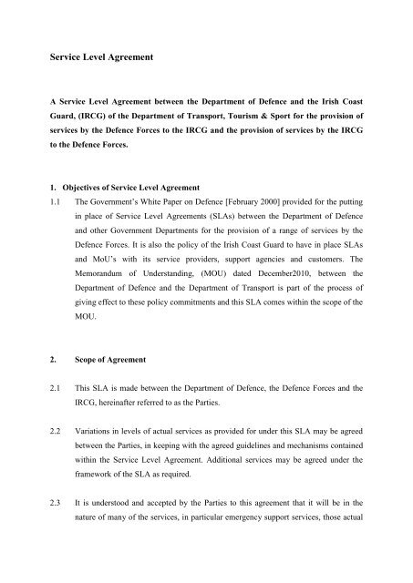 memorandum of understanding [mou] - Department of Transport