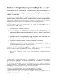 Summary of the rights of passengers travelling by bus and coach