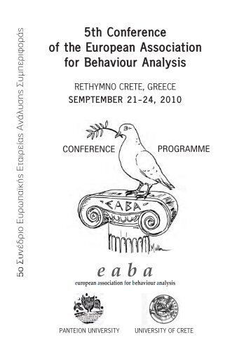 5th Conference of the European Association for Behaviour Analysis ...