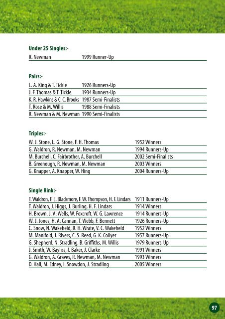 A Century of Bowling - Royal County of Berkshire Bowling Association