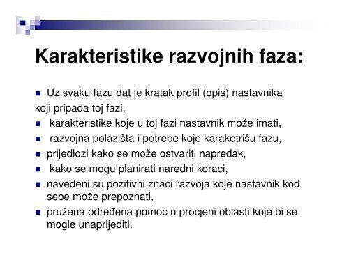 Zavod za Å¡kolstvo -Razvojne faze u karijeri nastavnika- - ERI SEE