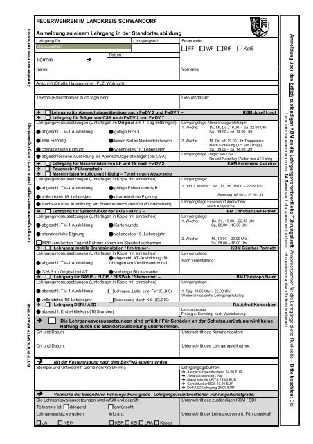 Anmeldeformular pdf - Kreisfeuerwehrverband Schwandorf e. V.