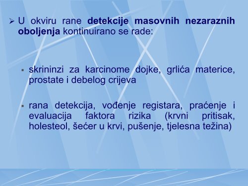 Preventivno - promotivni programi u Domu zdravlja ... - Fondacija fami