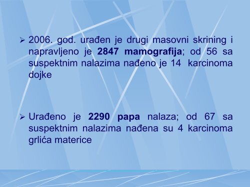 Preventivno - promotivni programi u Domu zdravlja ... - Fondacija fami