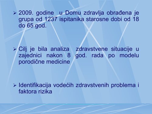 Preventivno - promotivni programi u Domu zdravlja ... - Fondacija fami