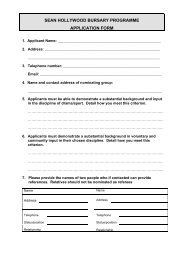 sean hollywood bursary programme application form - Newry and ...