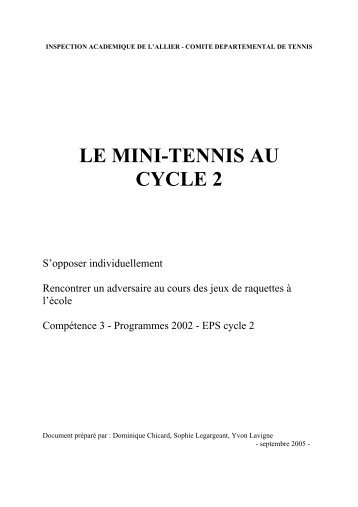 LE MINI-TENNIS AU CYCLE 2 - Usep 24
