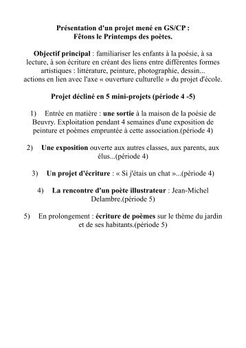 PrÃ©sentation d'un projet menÃ© en GS/CP : FÃªtons ... - Www5.ac-lille.fr