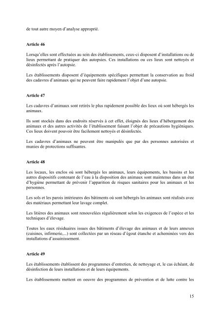 ArrÃªtÃ© du 25 mars 2004 fixant les rÃ¨gles gÃ©nÃ©rales ... - Code Animal