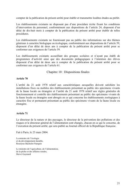 ArrÃªtÃ© du 25 mars 2004 fixant les rÃ¨gles gÃ©nÃ©rales ... - Code Animal