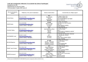 Liste des enseignants rÃ©fÃ©rents 2009 2010 - Www5.ac-lille.fr