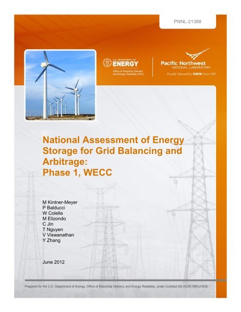 National Assessment of Energy Storage for Grid Balancing and ...