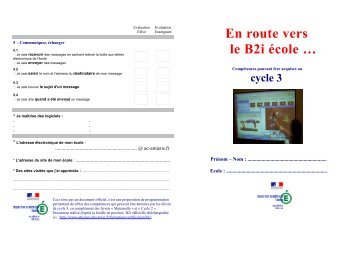 Livret B2I cycle 3 - Www5.ac-lille.fr