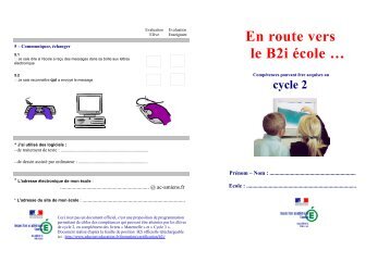 Livret B2I cycle 2 - Www5.ac-lille.fr