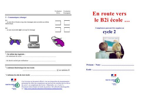 Livret B2I cycle 2 - Www5.ac-lille.fr