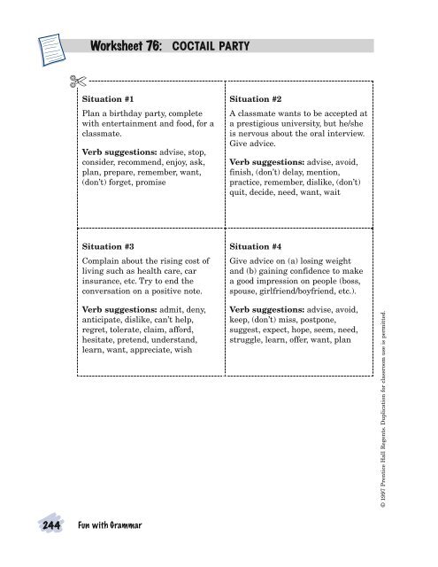 Chapter 12âGerunds and Infinitives - AzarGrammar.com