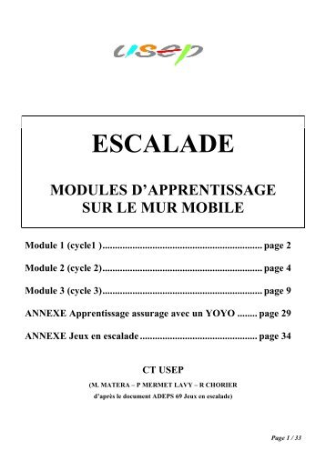 Escalade Document USEP C1 C2 C3 et fiches