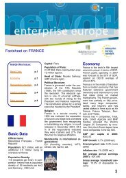 Factsheet on FRANCE Basic Data Economy 1 - Enterprise Europe ...