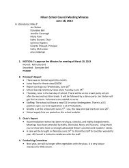 Hilson School Council Meeting Minutes June 18, 2013