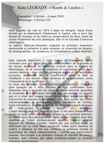TÃ©lÃ©charger communiquÃ© de presse (PDF) - Galerie RABOUAN ...