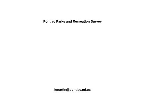City of Pontiac Parks and Recreation Master Plan