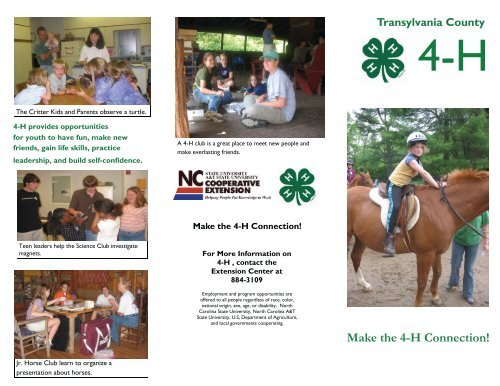 4-H brochure updated 3-26-07 - Transylvania County Center - North ...