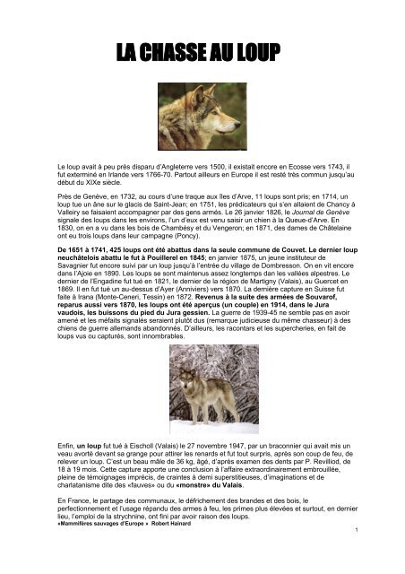 La Chasse Au Loup