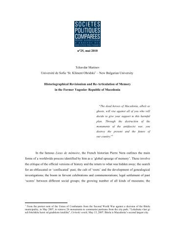 Historiographical Revisionism and Re-Articulation of ... - FASOPO