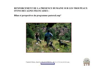 Bilan et perspectives du programme pastoraLoup - Ferus