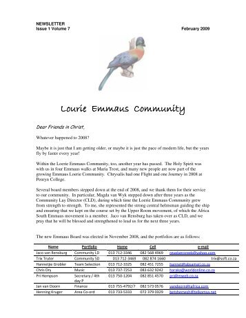 Lourie Emmaus Com Lourie Emmaus Community Community ...