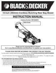 INSTRUCTION MANUAL - Black & Decker ServiceNet